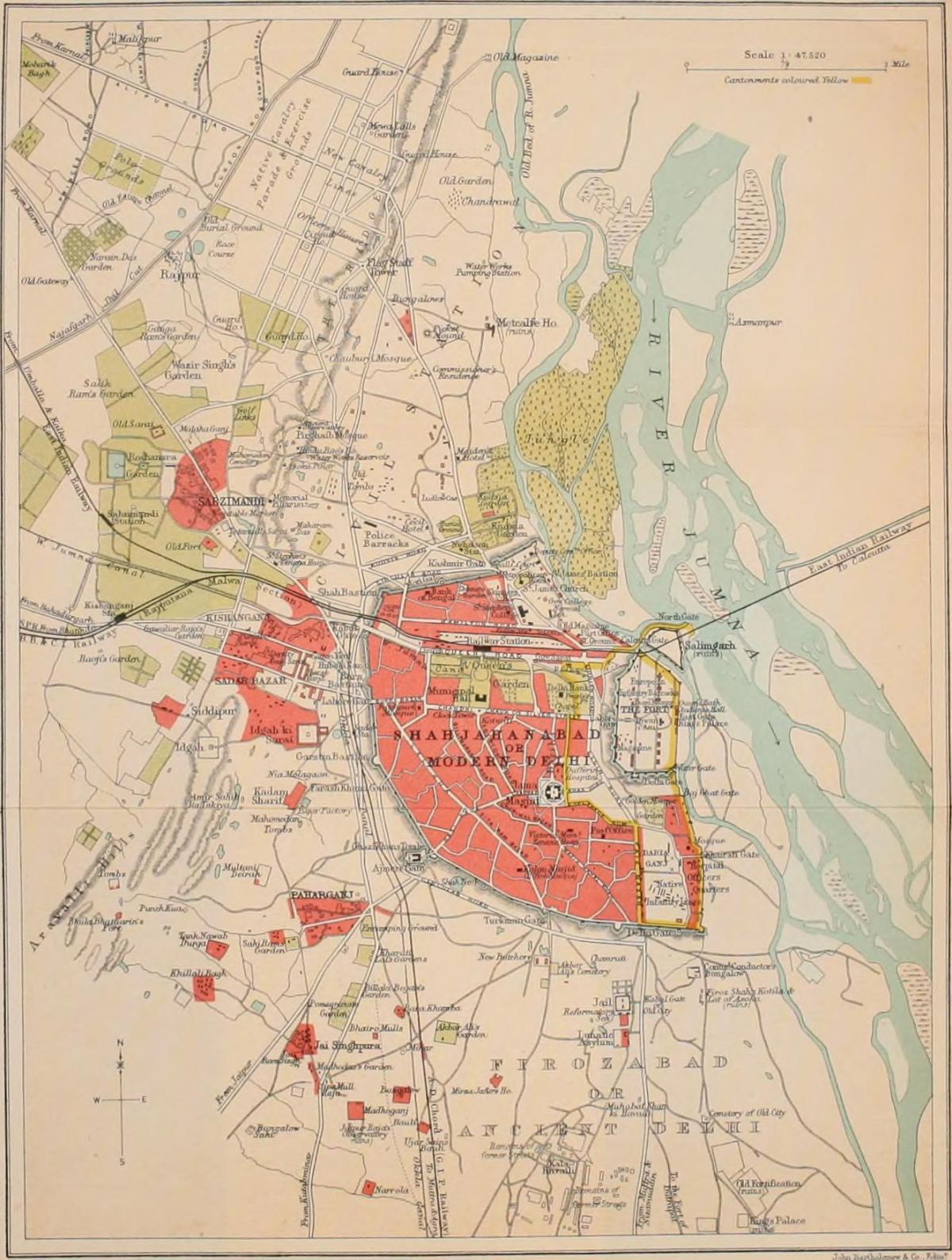 Historische Karte von Neu-Delhi