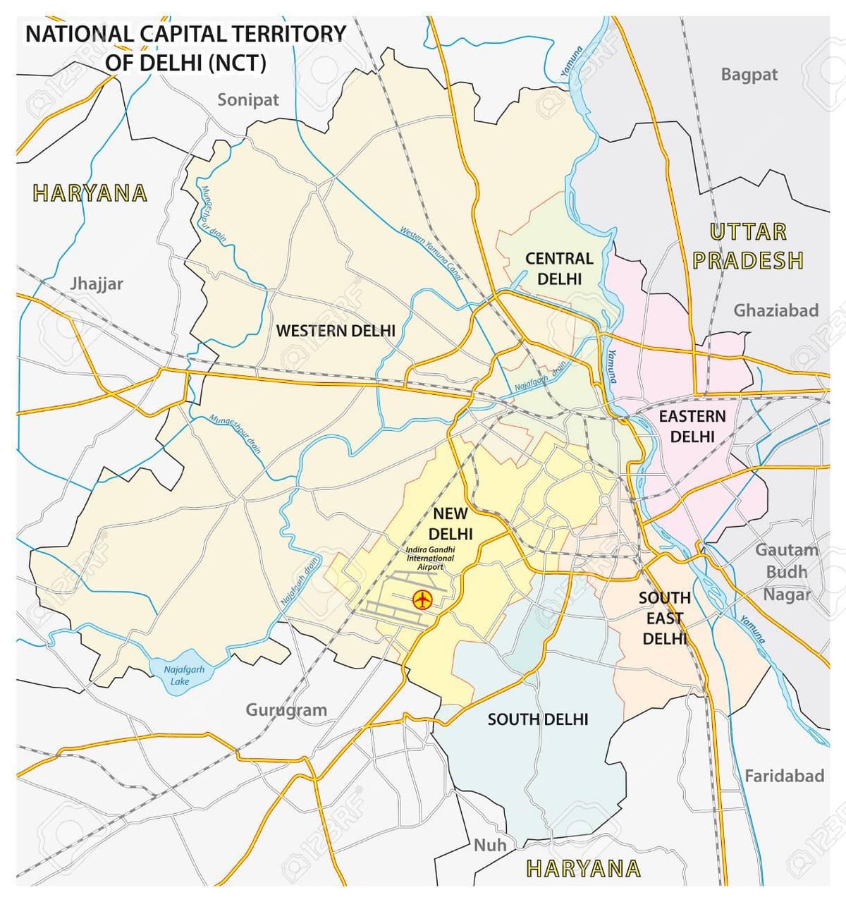 Neu-Delhi Flughäfen Karte
