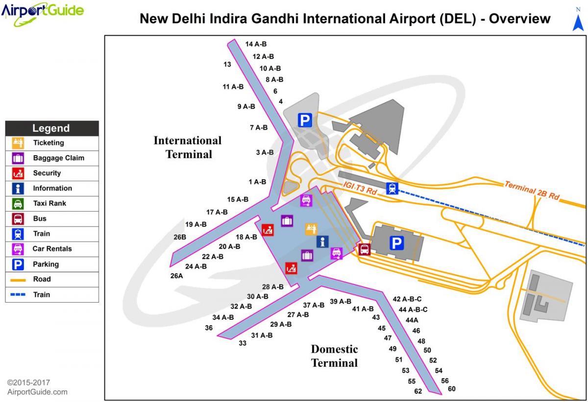 Terminalplan des Flughafens Neu-Delhi