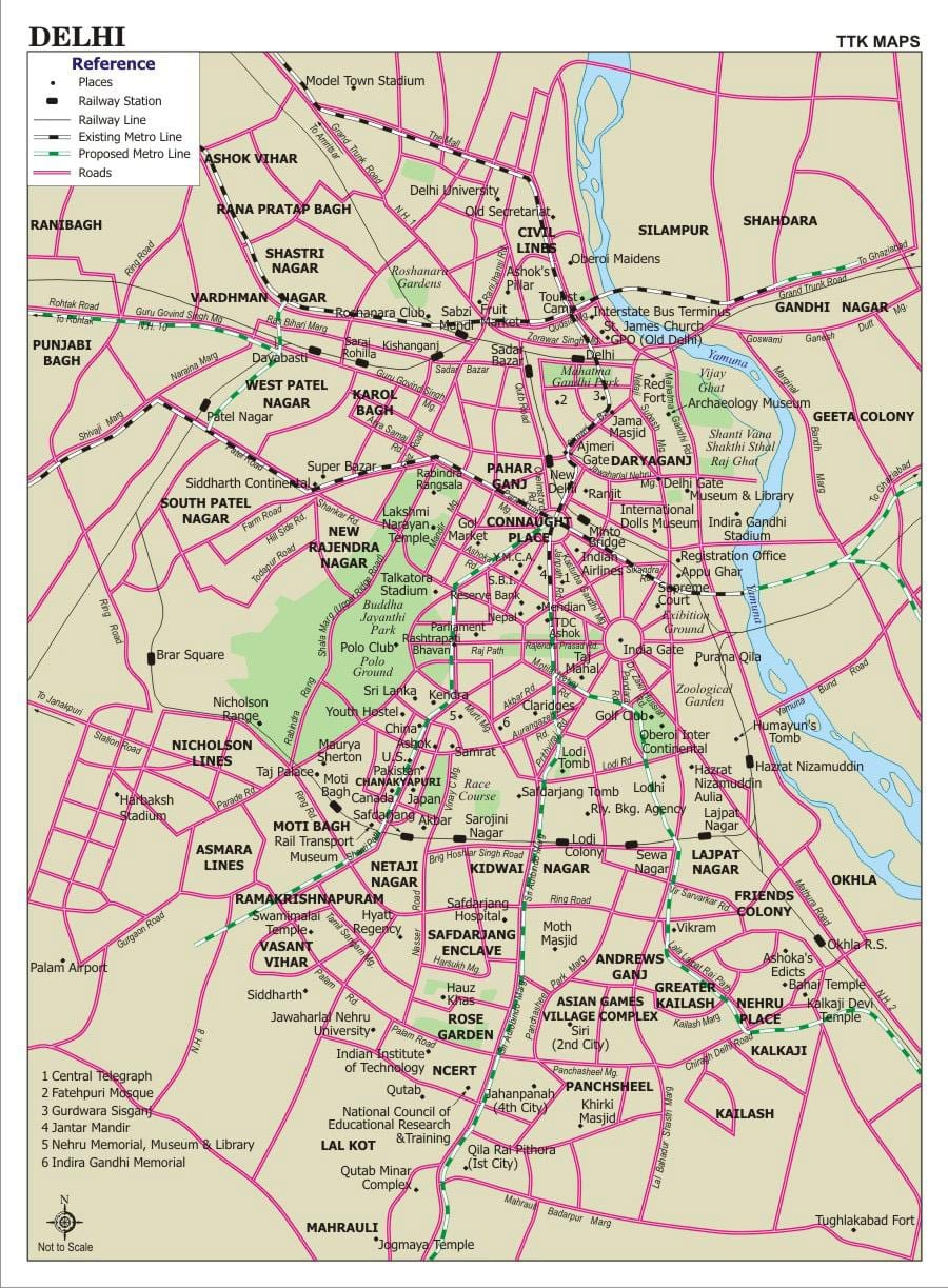 Neu Delhi Straßenkarte