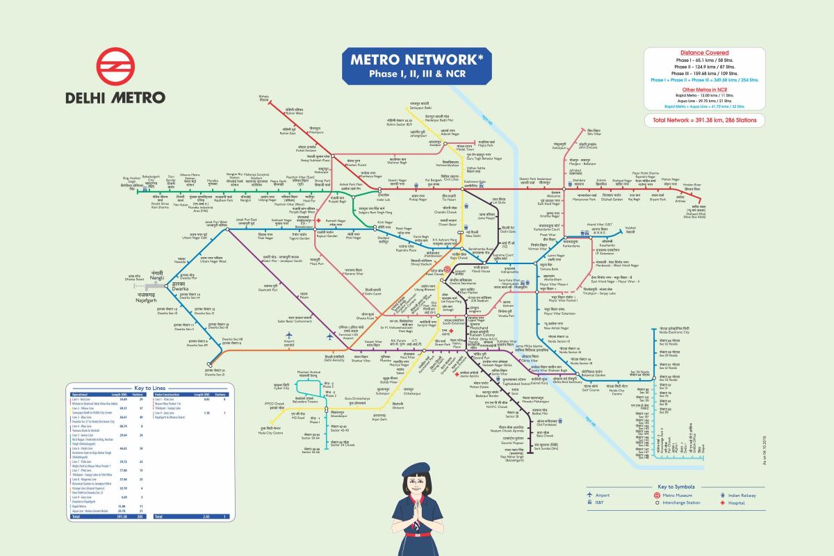 Karte der U-Bahn-Station Neu-Delhi
