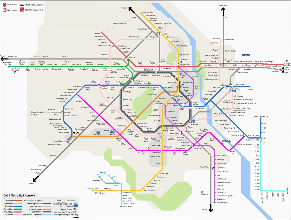 Karte der Bahnhöfe in Neu-Delhi